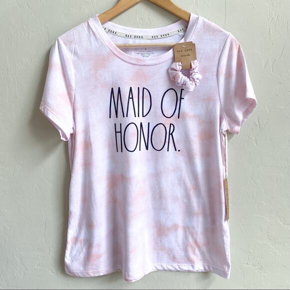 NWT Rae Dunn Pink Maid of Honor Shirt Set - Picture 1 of 5